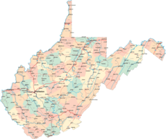 West Virginia Road Map