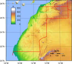 Western Sahara Topography