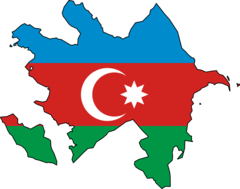 Azerbaijan Flag Map