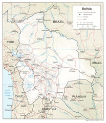 Bolivia Shading Relief Map