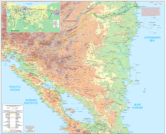 Nicaragua Physical And Topographic Map