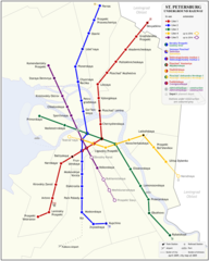 Saint Petersburg Metro System Map