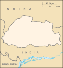 Bhutan Map Blank