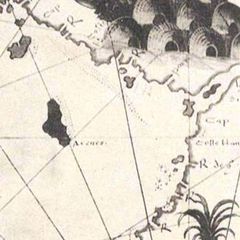 Desceliers 1550 Map  Detail Showing Arenes