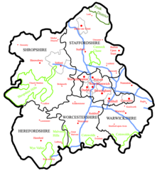 Map of West Midlands