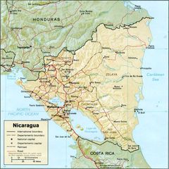 Nicaragua Physical Map