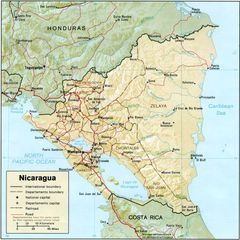 Nicaragua Physical Map 2