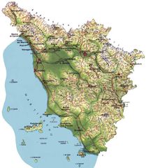 Pysical Map of Tuscany