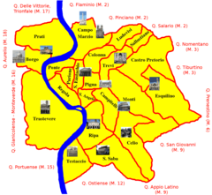 Roma Rioni Mappa